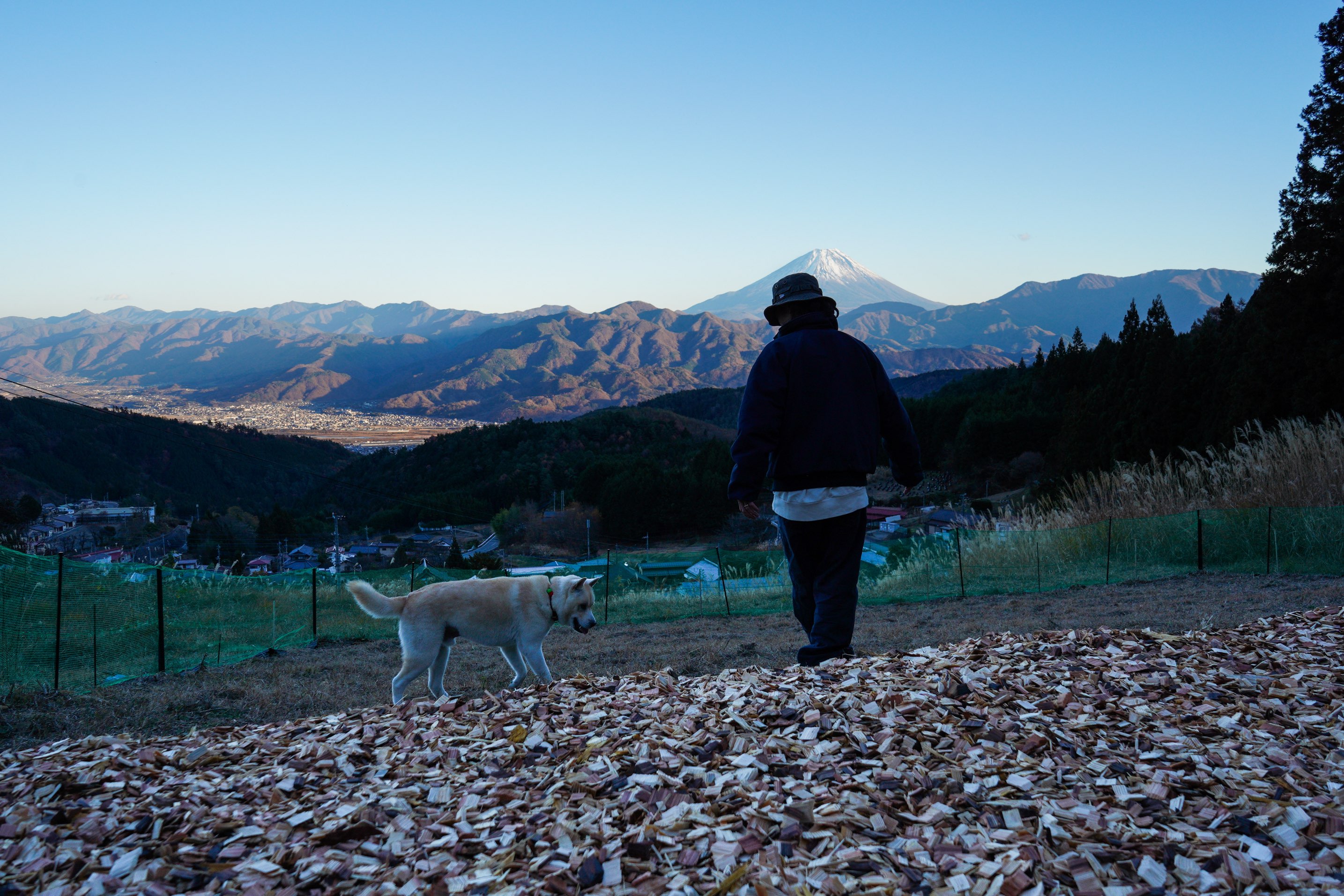 富士山を望むHirabayashi Campingの夕景